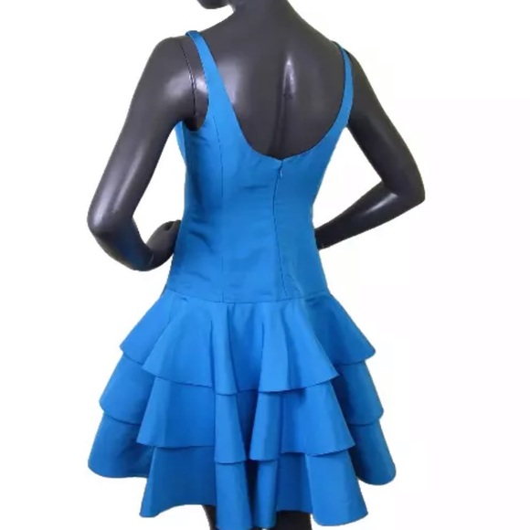 $3498 RALPH LAUREN COLLECTION Purple Label Silk Dress XS 0 Bright Blue new - Picture 9 of 12